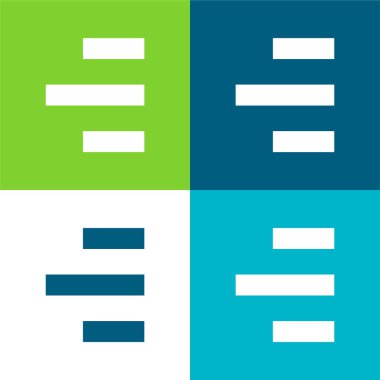 Sağ tarafa hizalama Düz dört renk en az simge seti