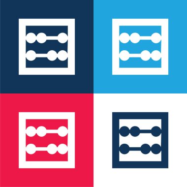 Abaküs mavi ve kırmızı dört renk en küçük simge kümesi