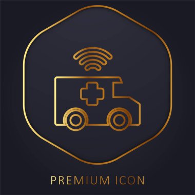 Ambulans altın hat premium logosu veya simgesi