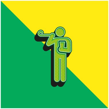 Doğum günü Yeşil ve Sarı Modern 3D vektör simgesi logosu