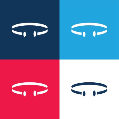 Bileklik mavi ve kırmızı dört renk minimal simge kümesi