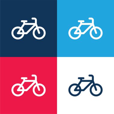 Bisiklet mavi ve kırmızı dört renk en az simge kümesi
