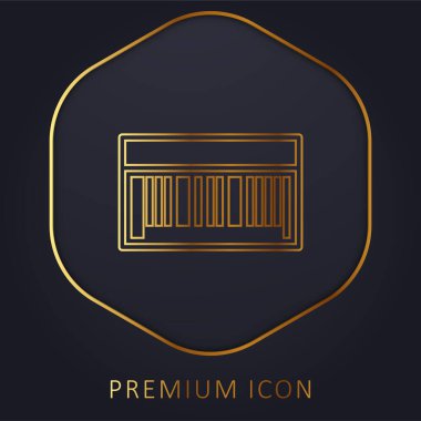 Barkod altın çizgi premium logosu veya simgesi
