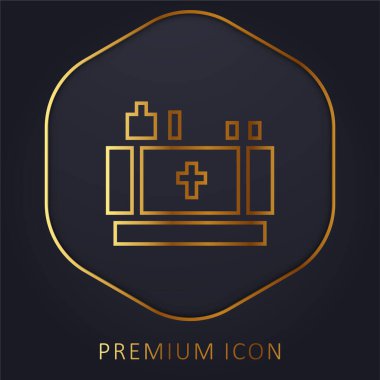 Sunak altın çizgisi prim logosu veya simgesi