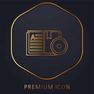 Altın satır premium logosu ya da simgesi