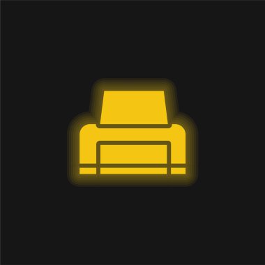 Siyah Yazıcı sarı parlak neon simgesi