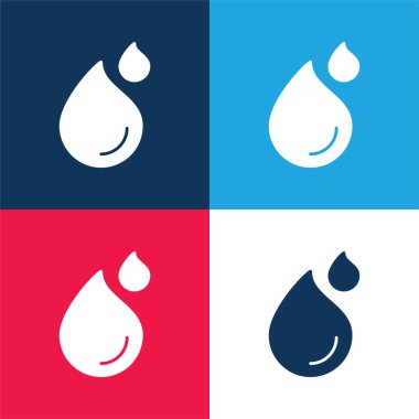 Kan mavisi ve kırmızı dört renk simgesi seti