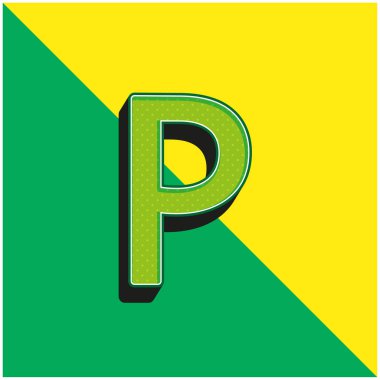 Botswana Pula Para Birimi İşareti Yeşil ve Sarı 3D vektör simgesi logosu