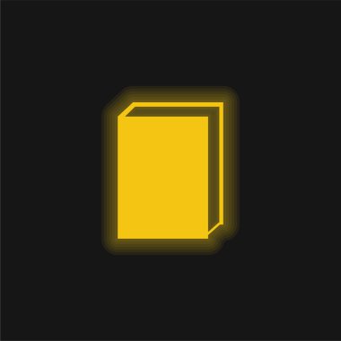 Kitap sarı parlak neon simgesi
