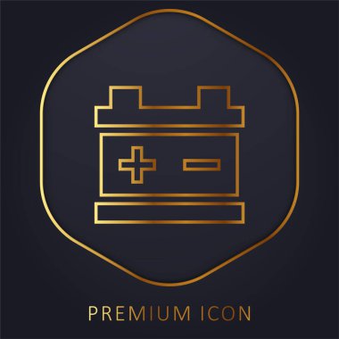 Pil altın çizgisi prim logosu veya simgesi