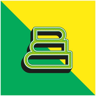 Kitap Yeşil ve Sarı modern 3D vektör simgesi logosu