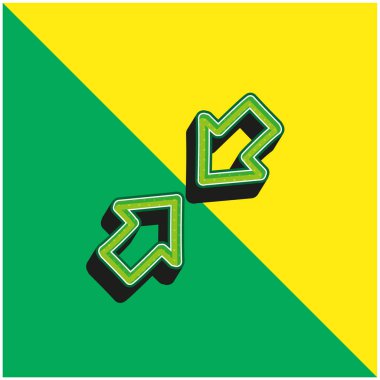 Oklar El Çizilmiş Arayüz Sembolleri Yeşil ve sarı modern 3d vektör simgesi logosu