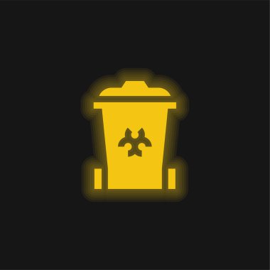 Biomedical Waste yellow glowing neon icon clipart