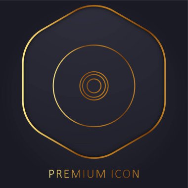 Black Compact Disc golden line premium logo or icon clipart