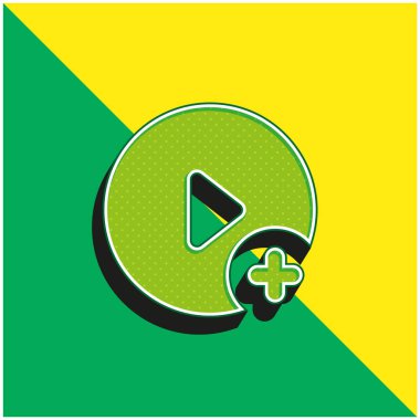 Yeşil ve sarı modern 3d vektör simgesi ekle