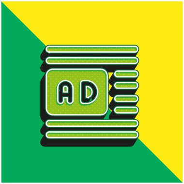 Advertisements Green and yellow modern 3d vector icon logo clipart