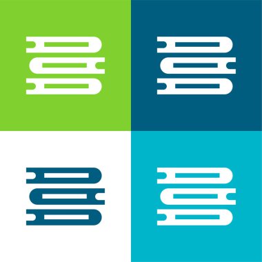 Kitap Düz 4 renk minimal simgesi seti