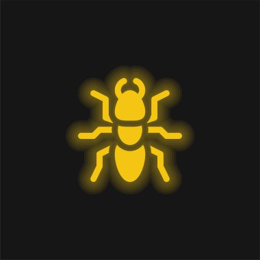 Parlayan sarı neon karınca simgesi