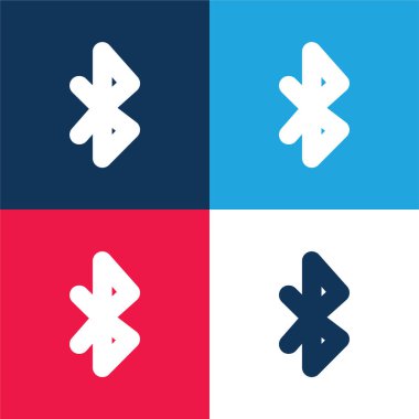 Bluetooth Sembolü Mavi ve Kırmızı Minimum Renk Simgesi