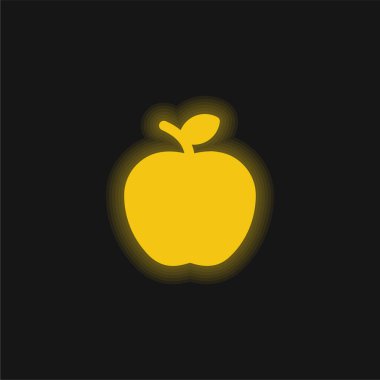Elma sarısı parlak neon simgesi