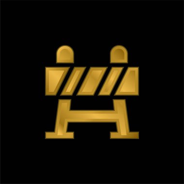 Bariyer altın kaplama metalik simge veya logo vektörü