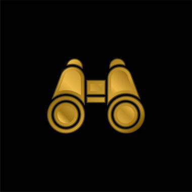 Dürbün altın kaplama metalik simge veya logo vektörü