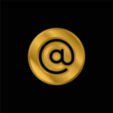 Altın kaplama metalik simge veya logo vektöründe