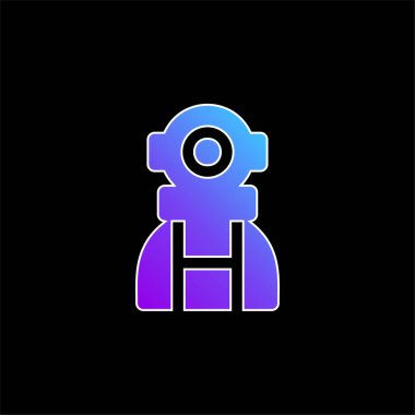 Astronot mavi eğimli vektör simgesi
