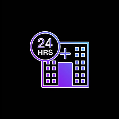 24 Saat Tıbbi Yardım mavi eğimli vektör simgesi