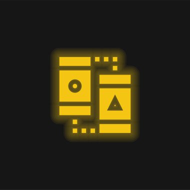 Sarı parlayan neon simgesi test ediliyor