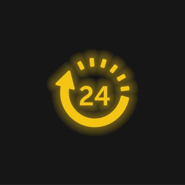 24 Saat Teslimat Sarı Parlak Neon simgesi
