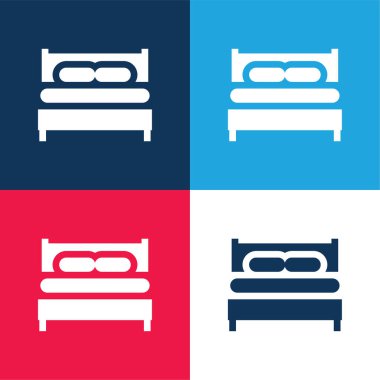 Yatak mavisi ve kırmızı dört renk en küçük simge kümesi