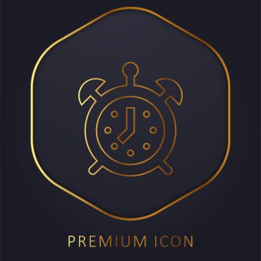 Alarm Saati altın çizgi premium logosu veya simgesi