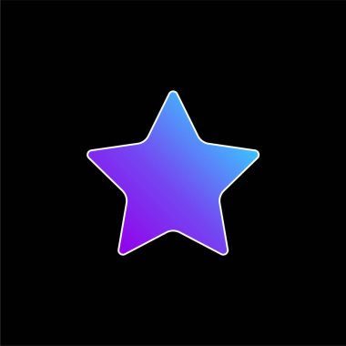 Siyah Yıldız Silüeti mavi eğimli vektör simgesi