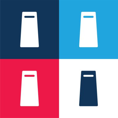 Poşet mavi ve kırmızı dört renk minimal simge seti