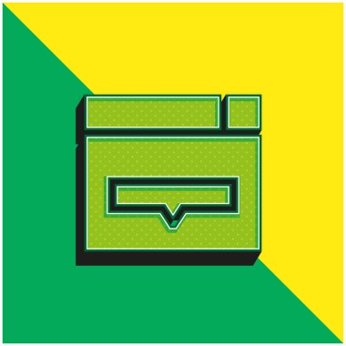 Yeşil ve sarı modern 3D vektör simgesi logosu