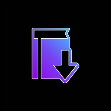 Kitap İndirme Arayüzü Sembol mavi gradyan vektör simgesi