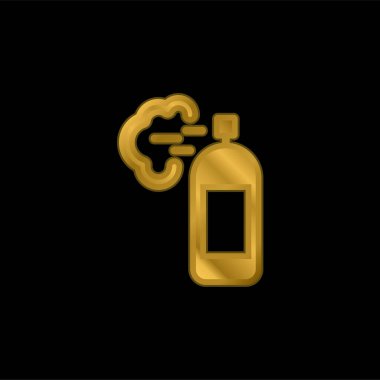 Air Freshener gold plated metalic icon or logo vector clipart