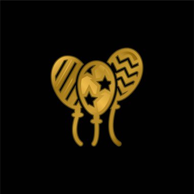 Balon altın kaplama metalik simge veya logo vektörü