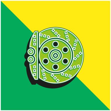 Yeşil ve sarı modern 3d vektör simgesi logosu