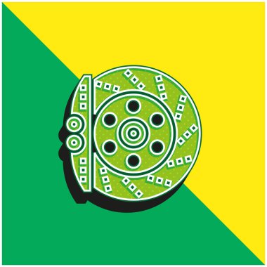 Brake Green and yellow modern 3d vector icon logo clipart