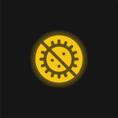 Antibiyotik sarı parlak neon simgesi