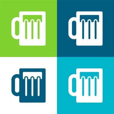 Bira kavanozu Düz 4 renk en küçük simge kümesi