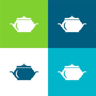 Kapağı Düz 4 renk simgesi olan Büyük Yiyecek Konteynırı