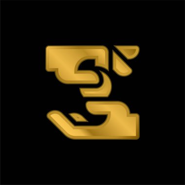 Sadaka altın kaplama metalik simge veya logo vektörü