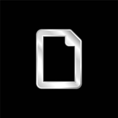 Boş Dosya gümüş kaplama metalik simge