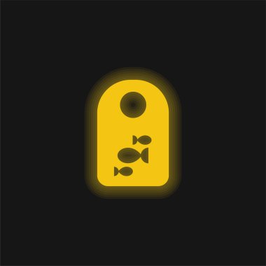 Önlük sarı parlak neon simgesi