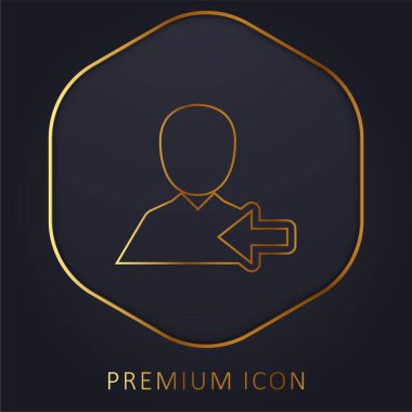 Arka Sol Ok ve Erkek Sembolü Altın çizgi prim logosu veya simgesi