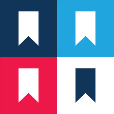 Yer imi mavi ve kırmızı dört renk en az simge kümesi