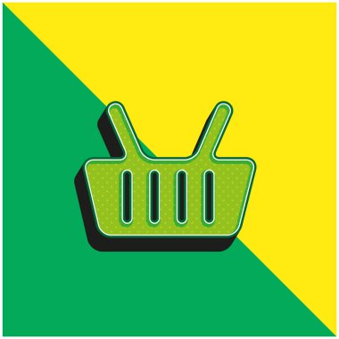 Sepet Yeşil ve Sarı modern 3D vektör simgesi logosu
